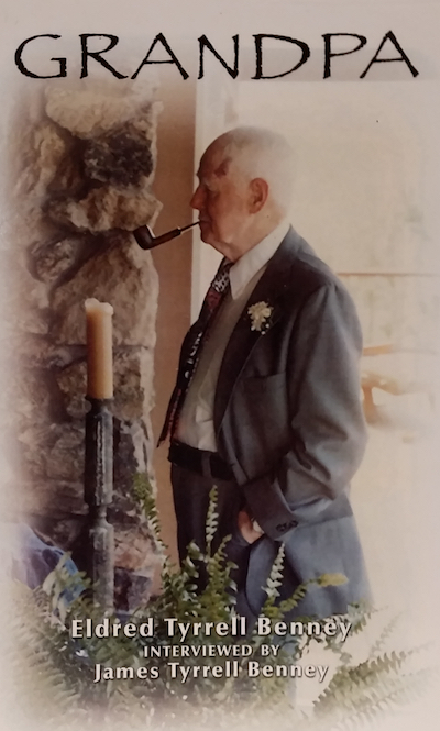 Book cover with elderly man with pipe in profile.